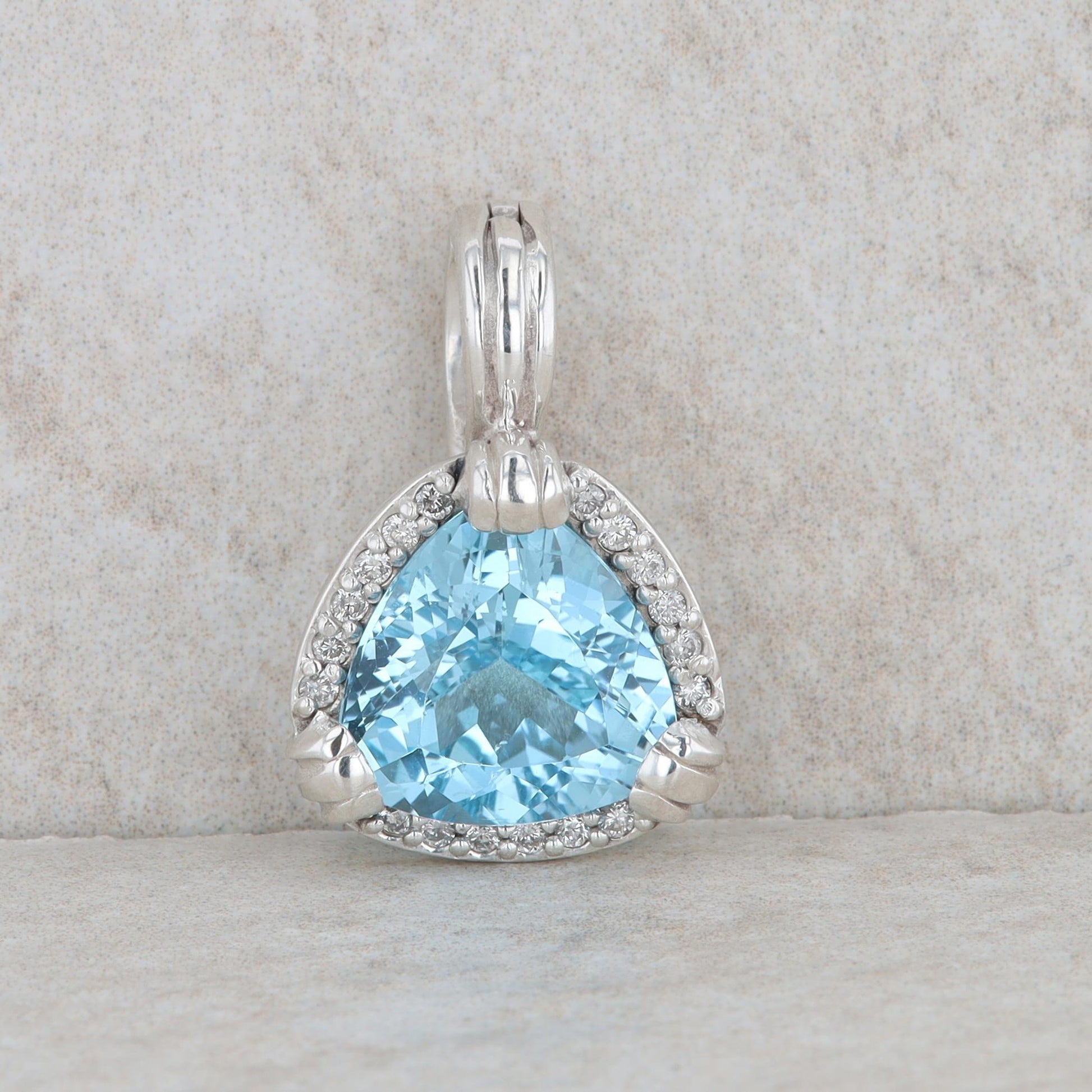 Slane and Slane Sterling Silver Blue Topaz and Diamond Enhancer