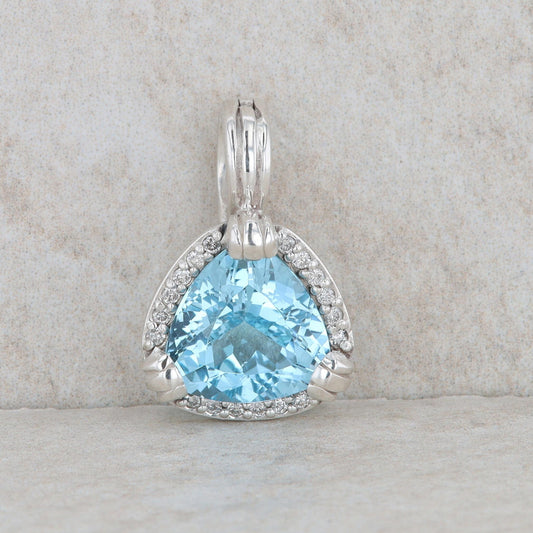 Slane and Slane Sterling Silver Blue Topaz and Diamond Enhancer