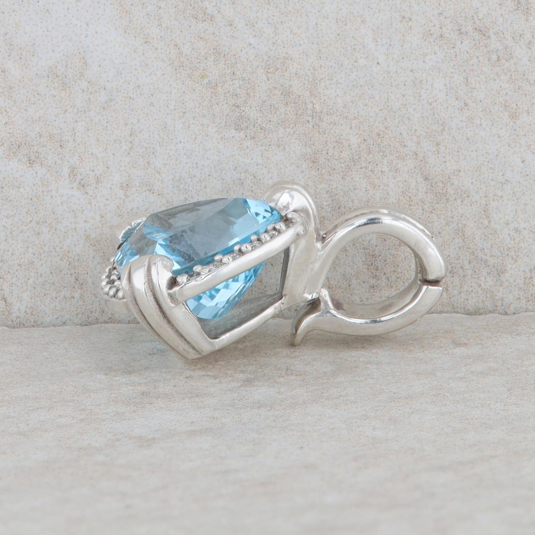 Slane and Slane Sterling Silver Blue Topaz and Diamond Enhancer