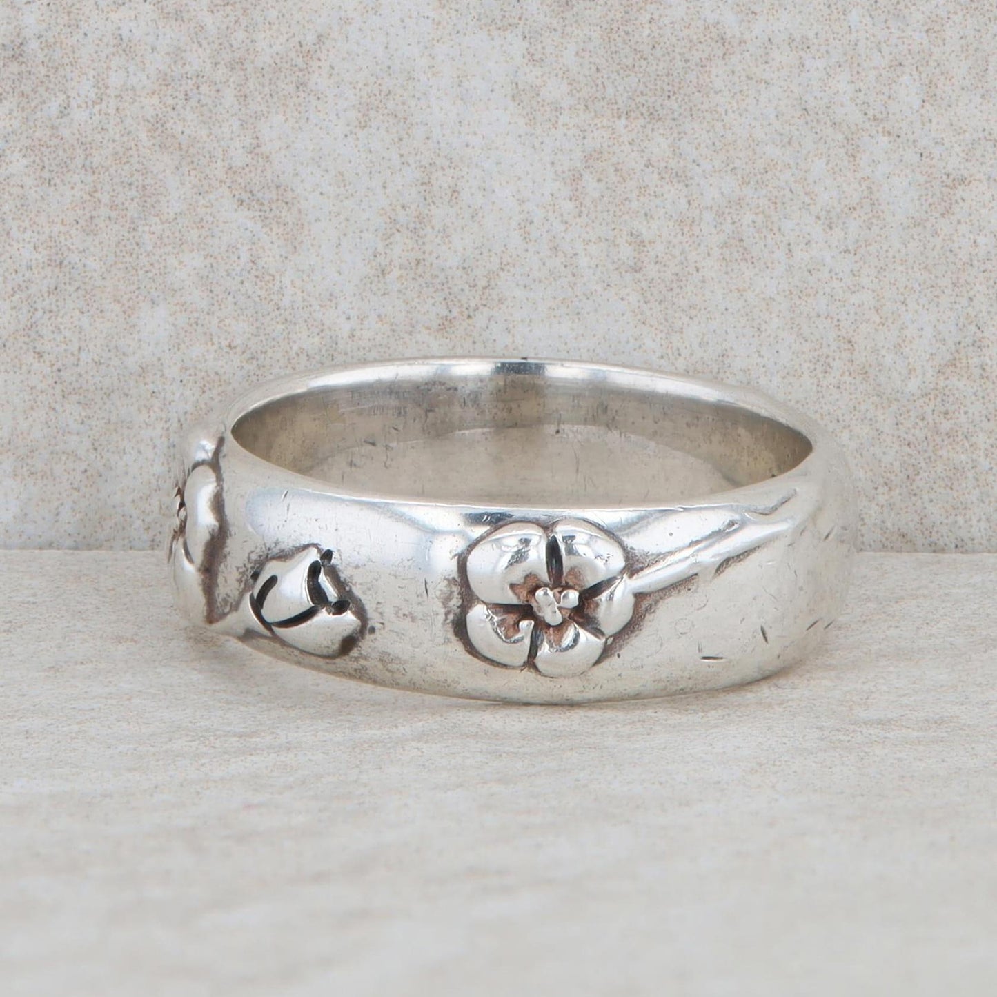 Sterling Silver Tiffany and Co Floral Band