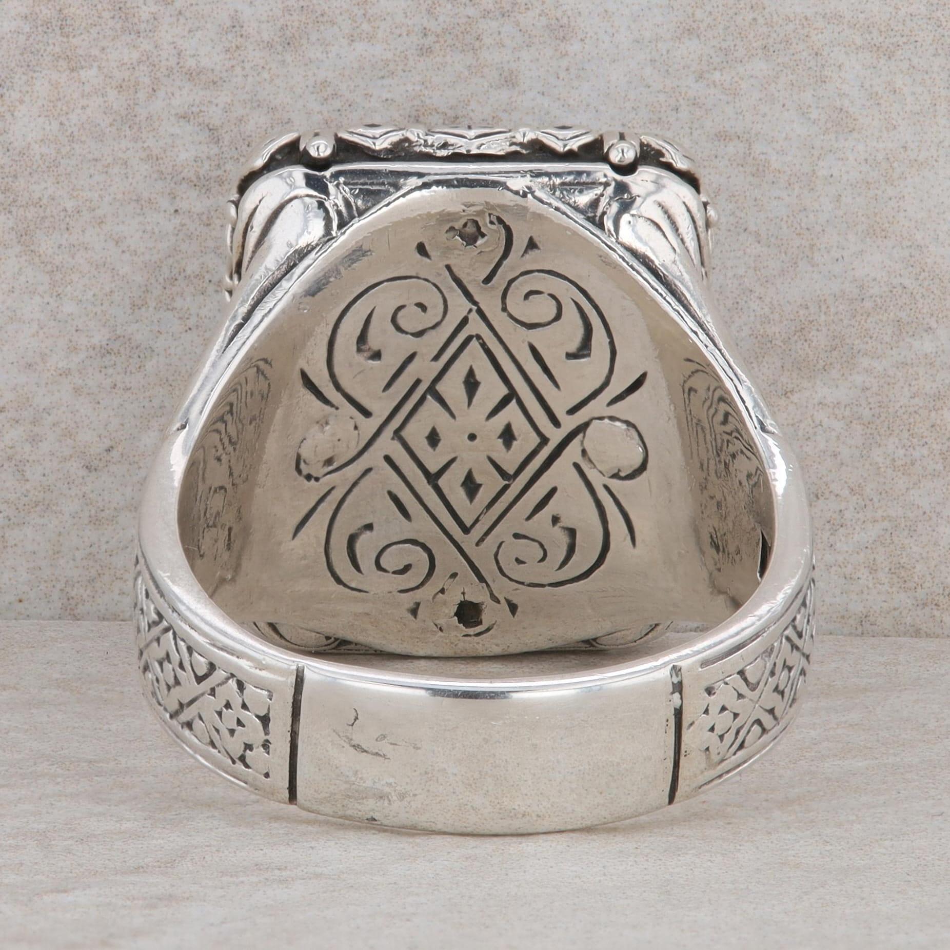 Konstantino Stering Silver & 18k Gold Rectangle Onyx Intaglio Ring