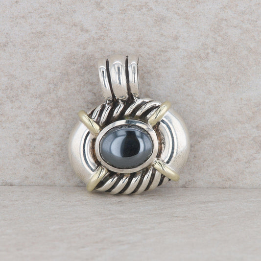 David Yurman Woven/Twisted Oval Hematite Pendant Enhancer