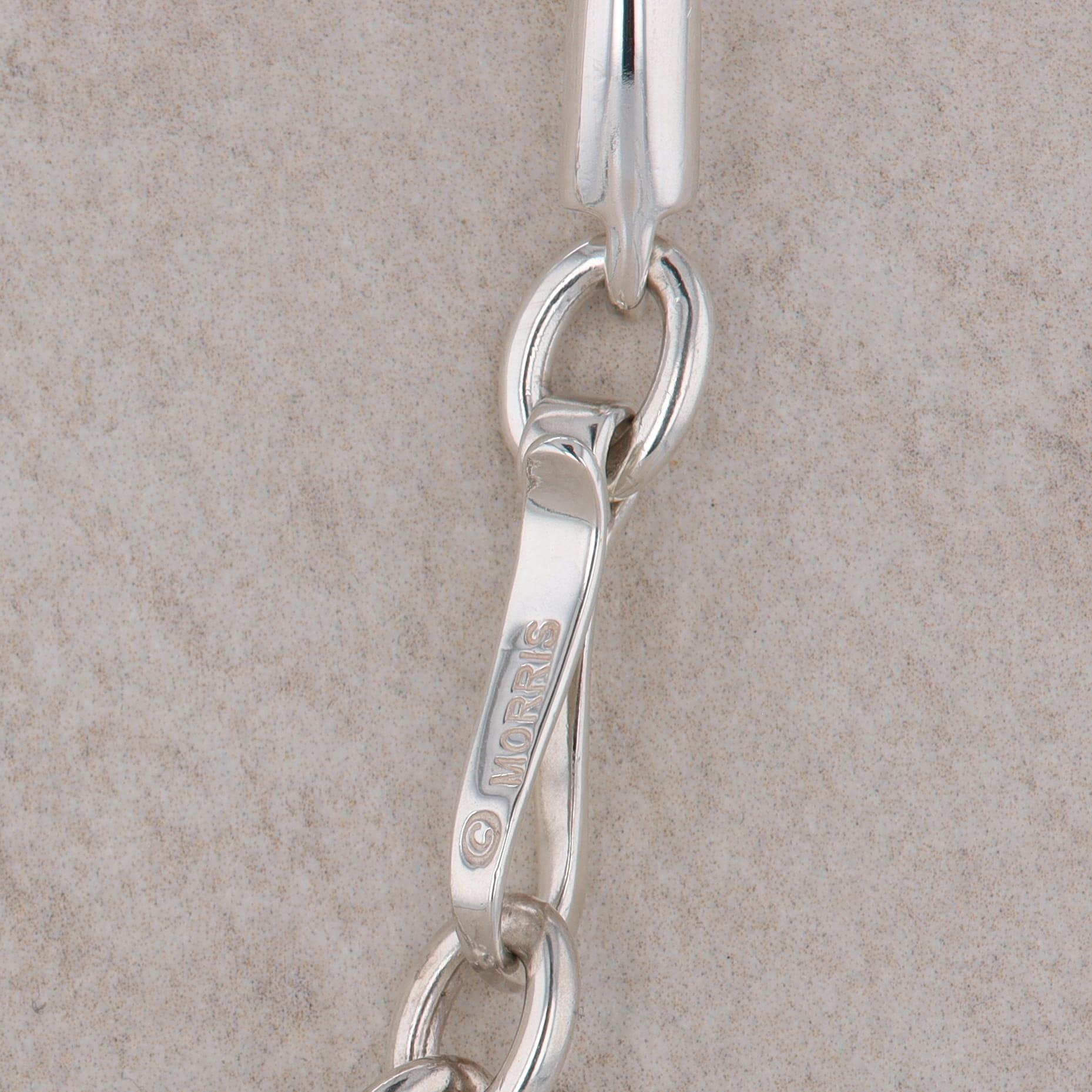 Sterling Silver Robert Morris Curved Bar Link Necklace, 97.0g