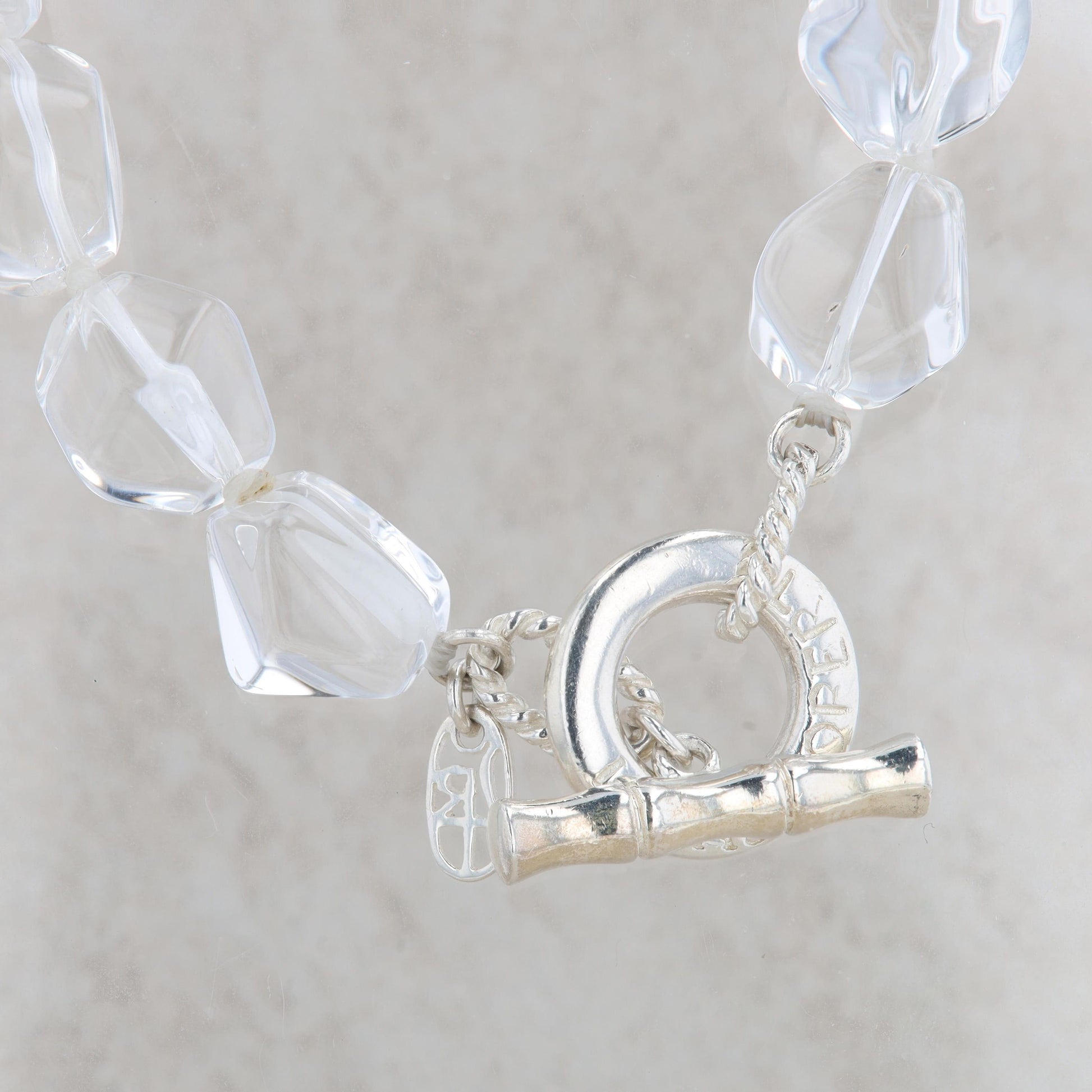 Sterling Silver Abstract Shape Crystal Bead Strand Necklace, Lucas Roberts