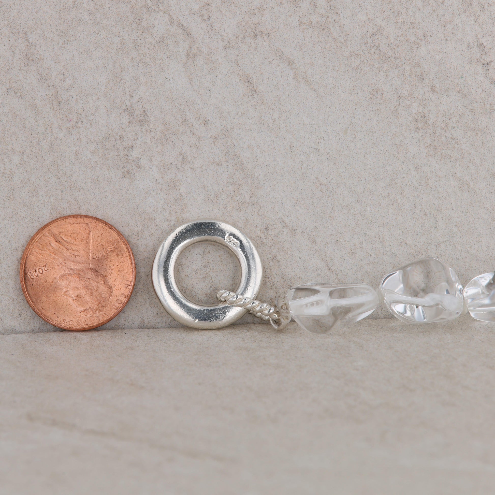 Sterling Silver Abstract Shape Crystal Bead Strand Necklace, Lucas Roberts