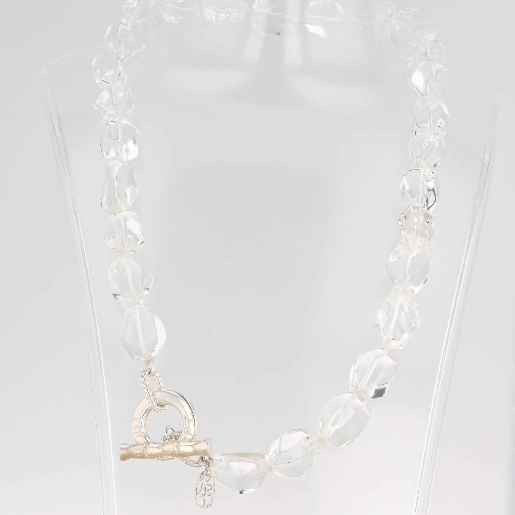 Sterling Silver Abstract Shape Crystal Bead Strand Necklace, Lucas Roberts