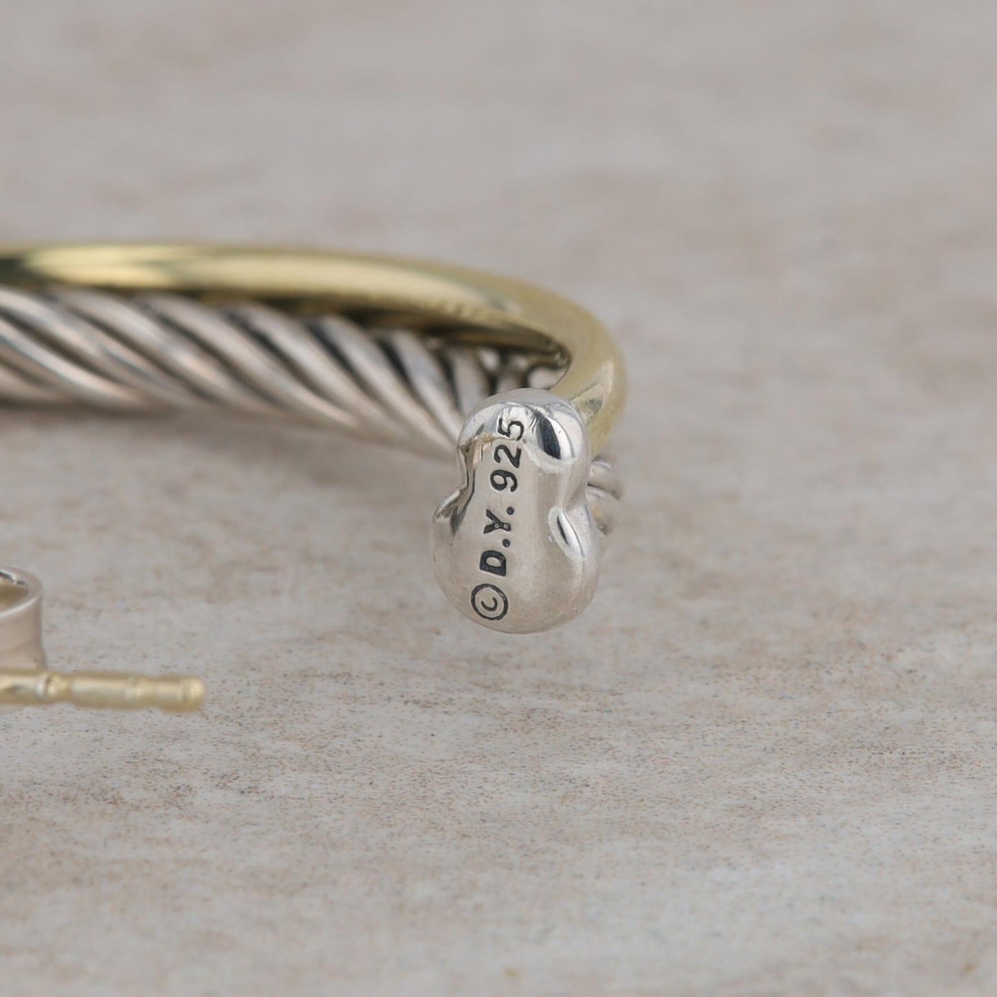 Sterling Silver & 18k Yellow Gold Twisted Hoop Earrings, David Yurman