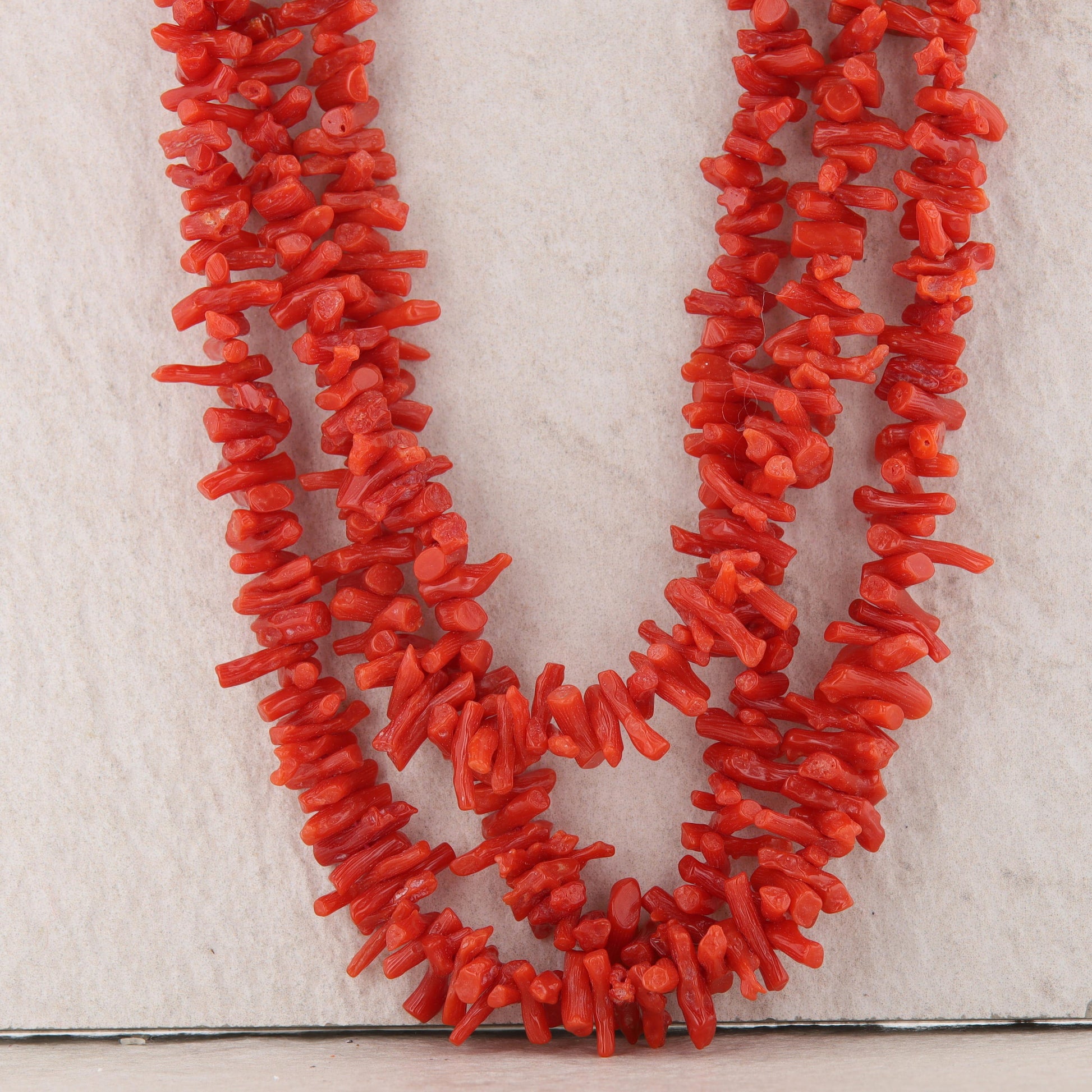 Sterling Silver Red Branch Coral 3 Strand Necklace, Slane & Slane