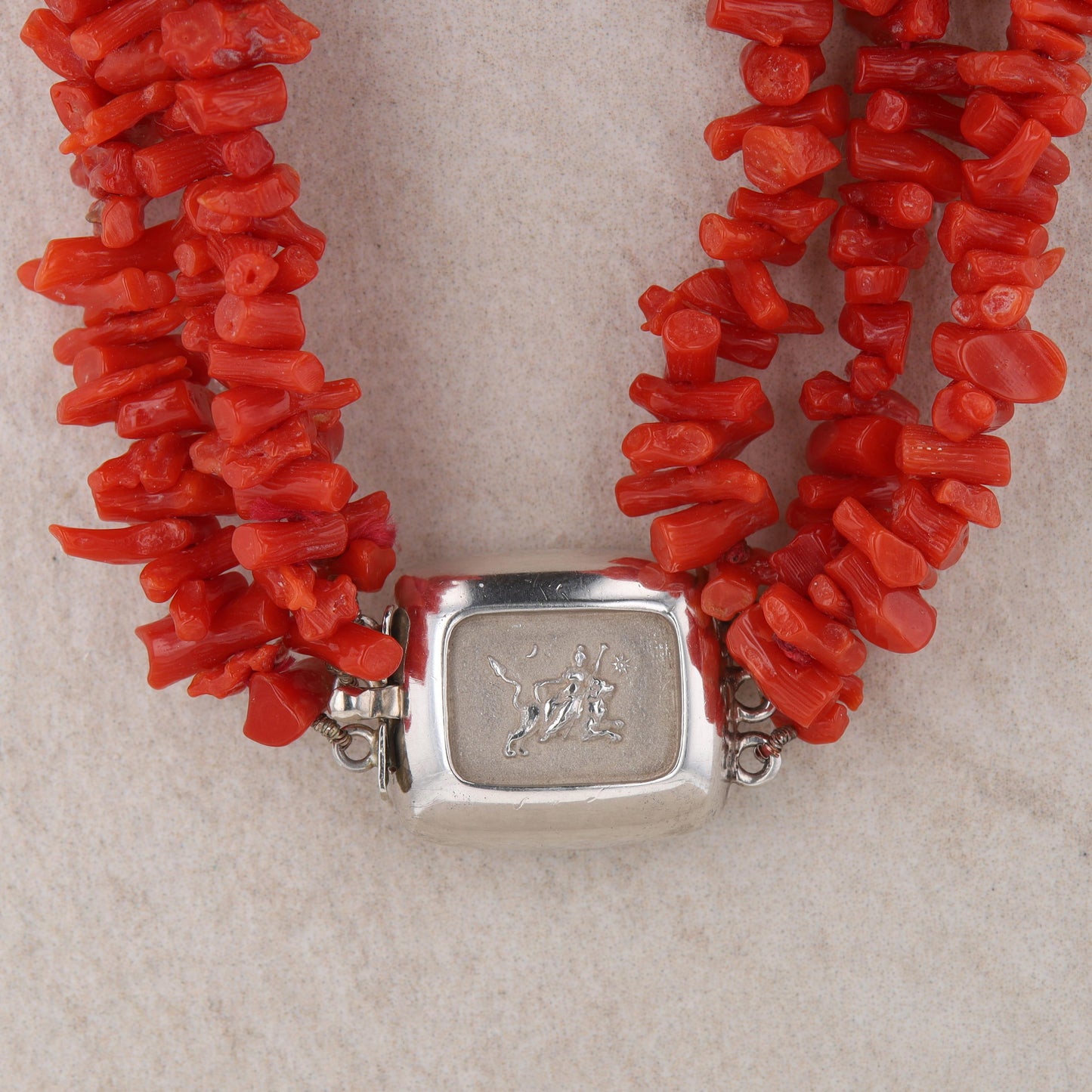 Sterling Silver Red Branch Coral 3 Strand Necklace, Slane & Slane