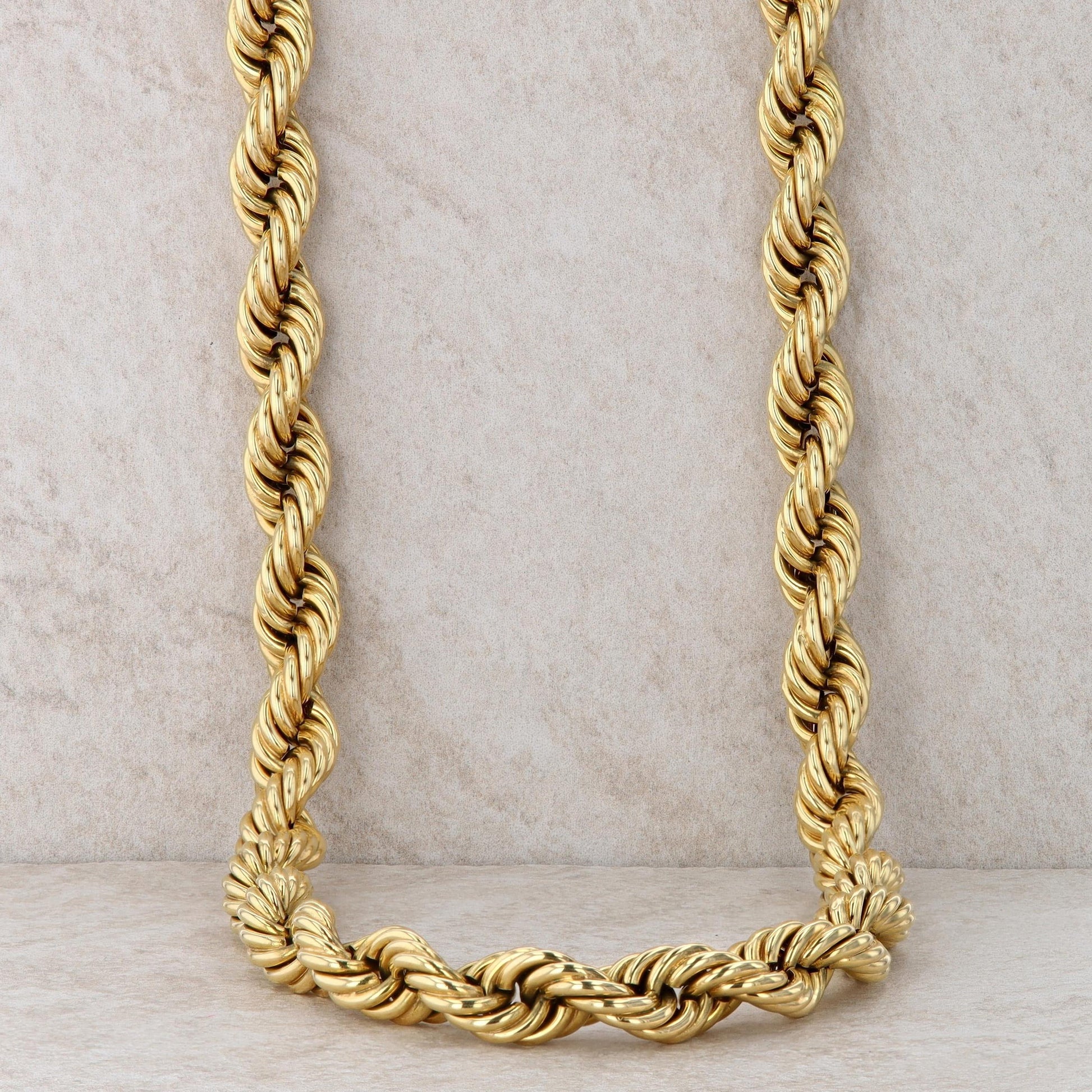 18k Yellow Gold Wide Rope Chain 22" 91.25g