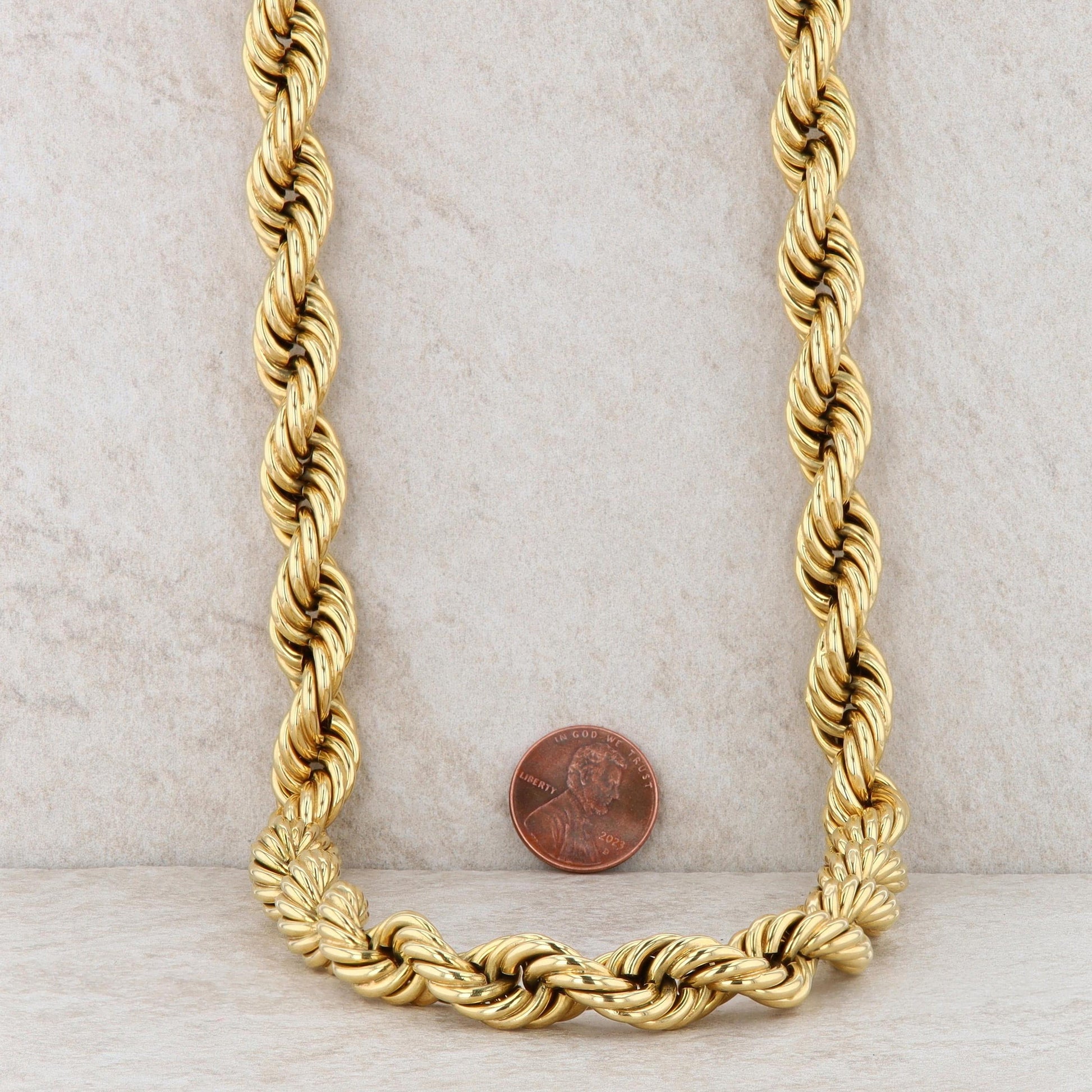 18k Yellow Gold Wide Rope Chain 22" 91.25g