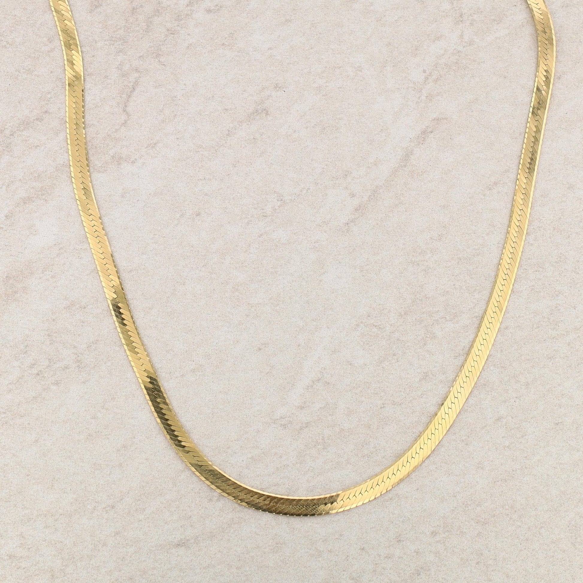 14k Yellow Gold Herringbone Necklace 11.91g