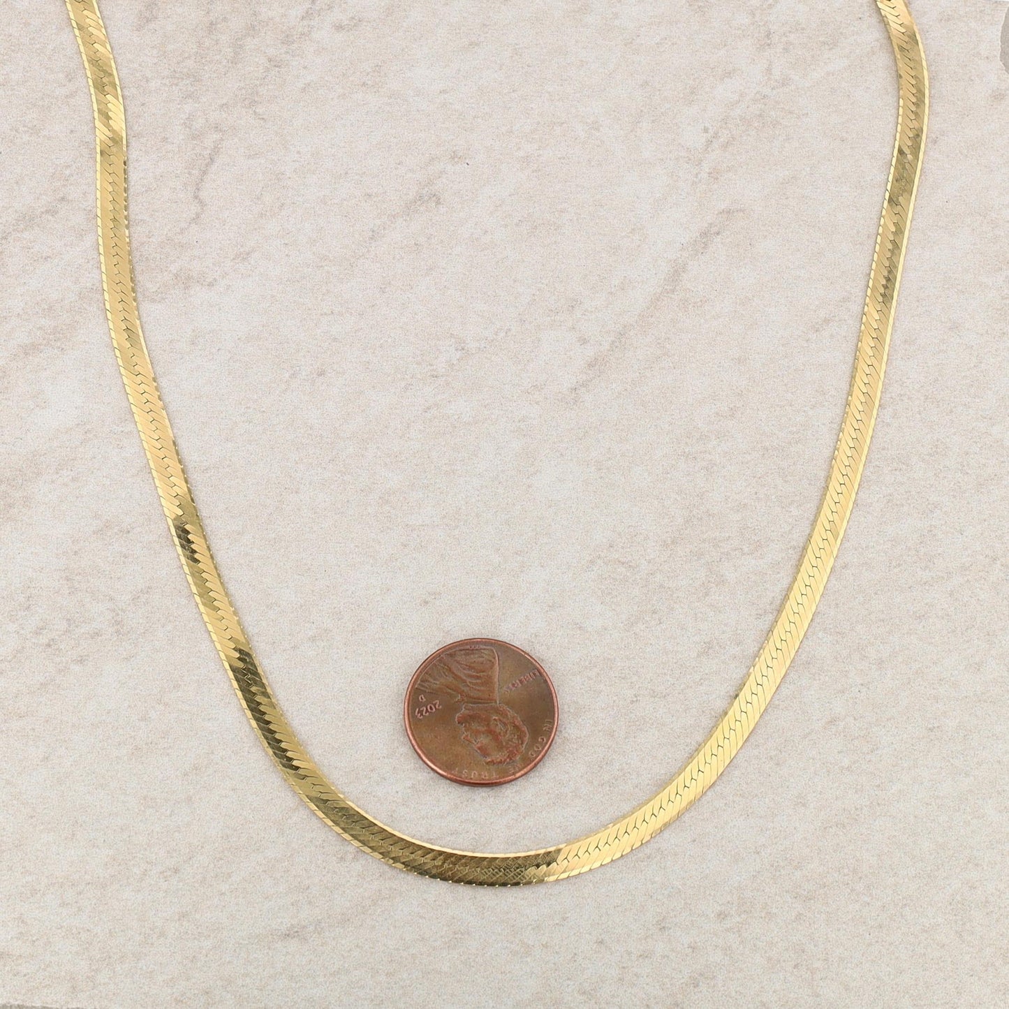 14k Yellow Gold Herringbone Necklace 11.91g