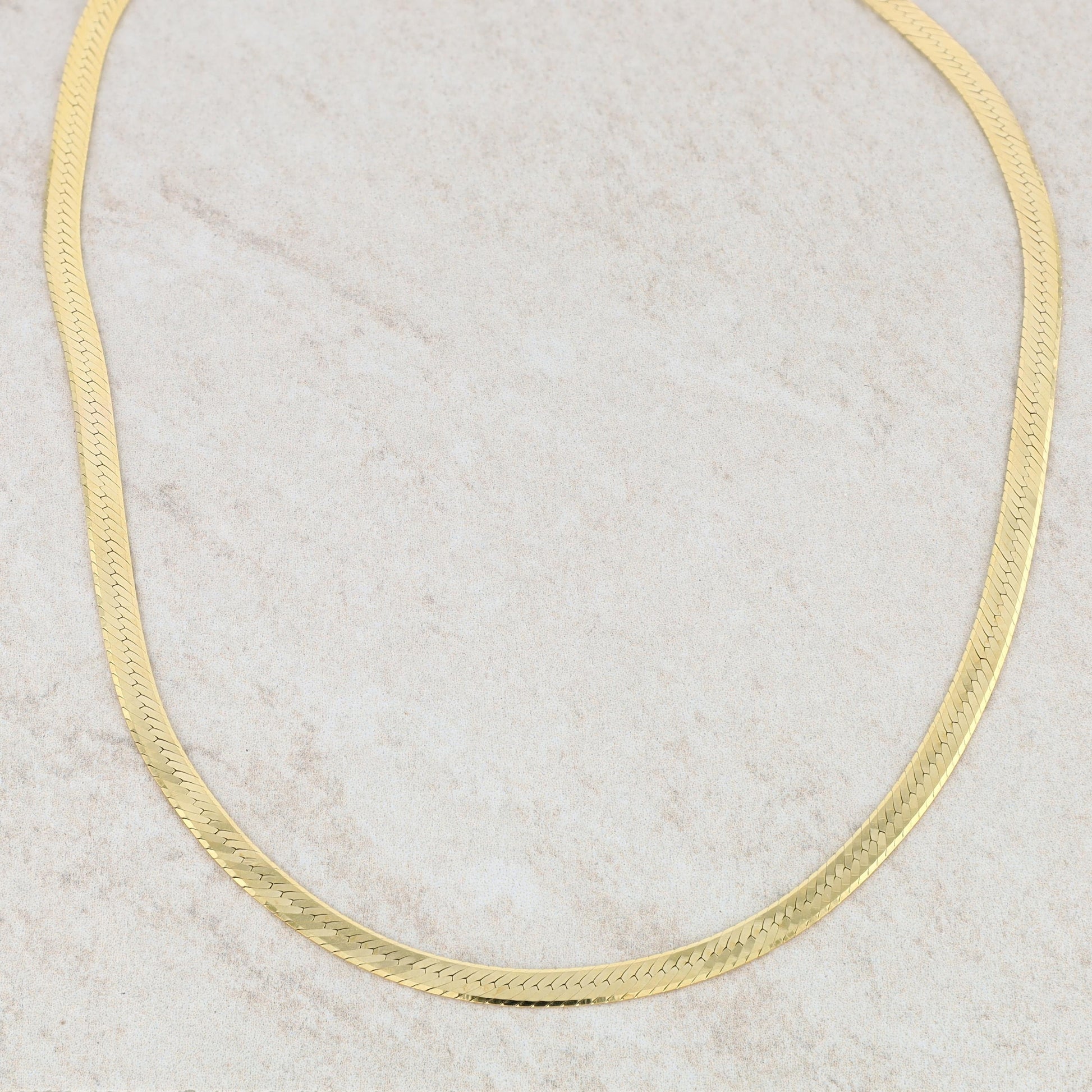 14k Yellow Gold Herringbone Necklace Chain 16" 9.74g