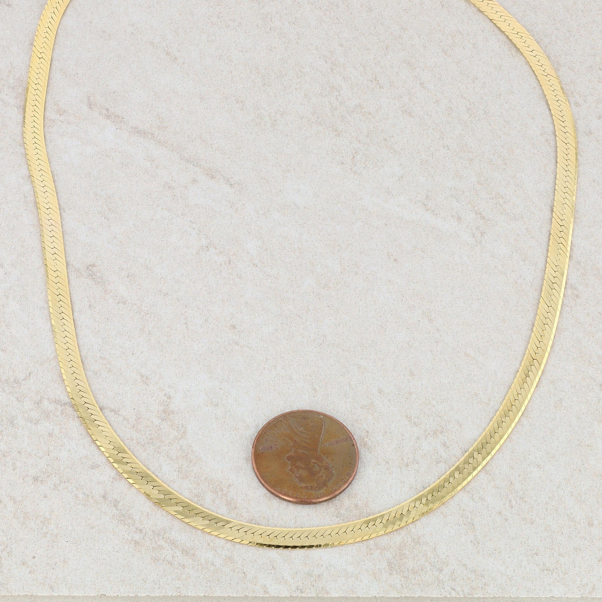 14k Yellow Gold Herringbone Necklace Chain 16" 9.74g