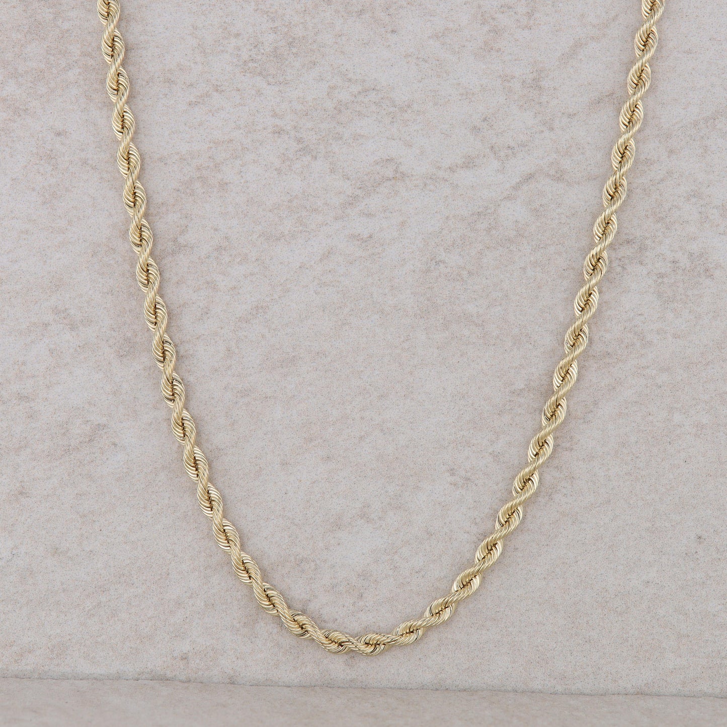 14k Yellow Gold 2.8mm Silk Rope Chain 15.24g