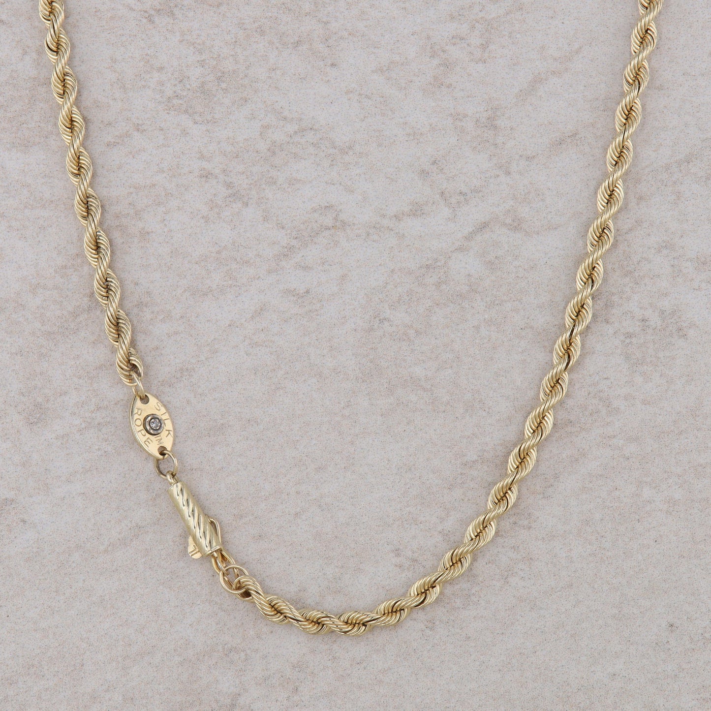 14k Yellow Gold 2.8mm Silk Rope Chain 15.24g