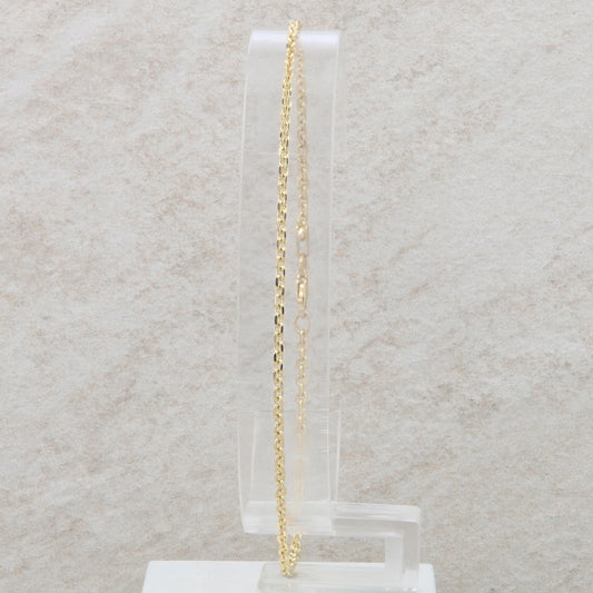 14k Yellow Gold Cable Chain Anklet 9" 3.3g