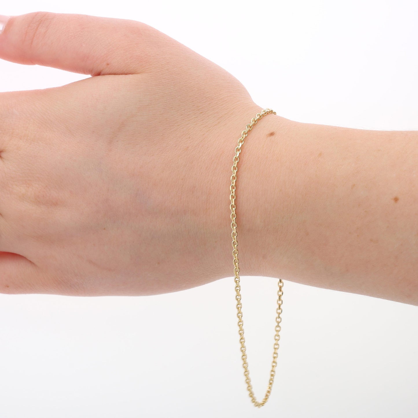 14k Yellow Gold Cable Chain Anklet 9" 3.3g