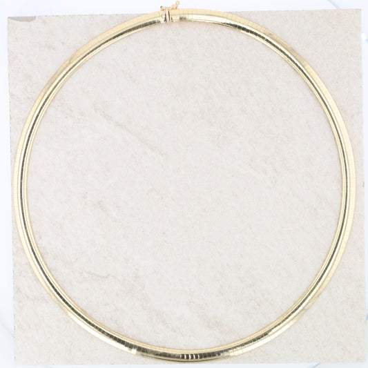 10k Yellow Gold 6mm Omega Necklace 18" 23.6g