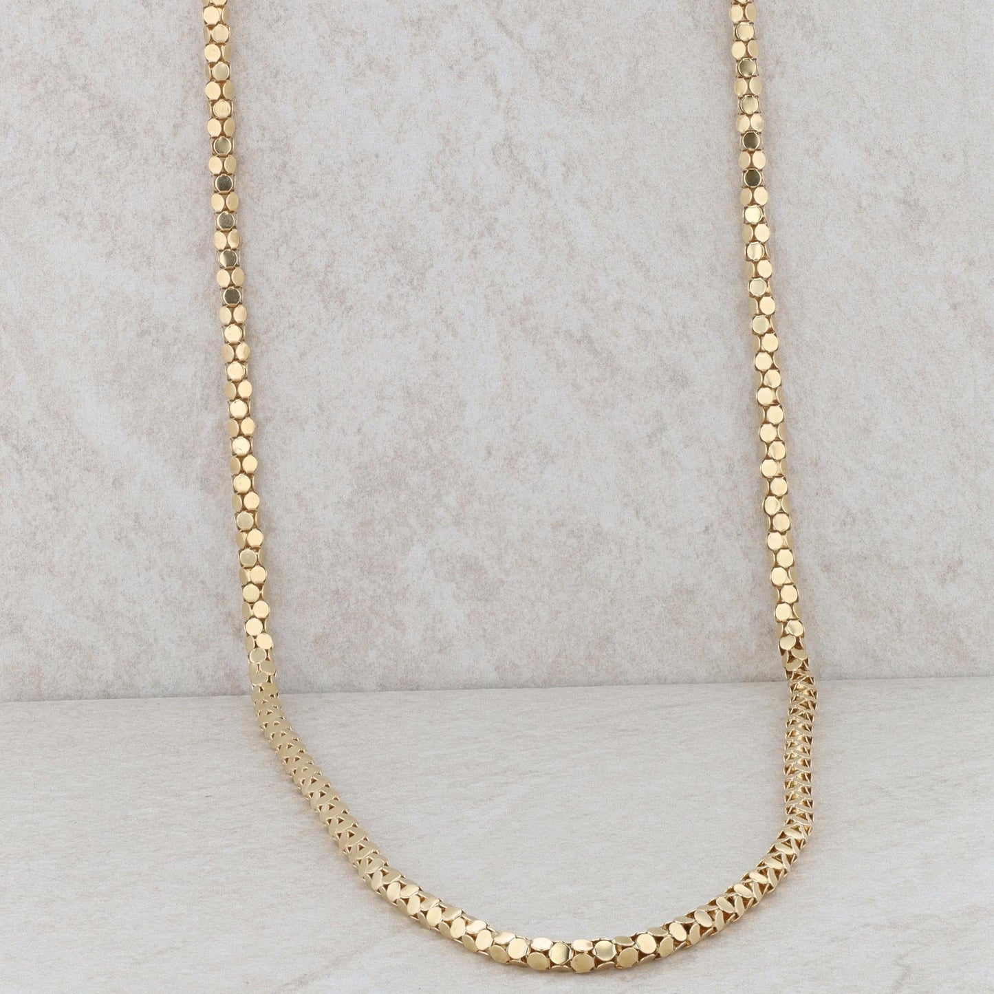 14k Yellow Gold Popcorn Chain 30" 20.38g