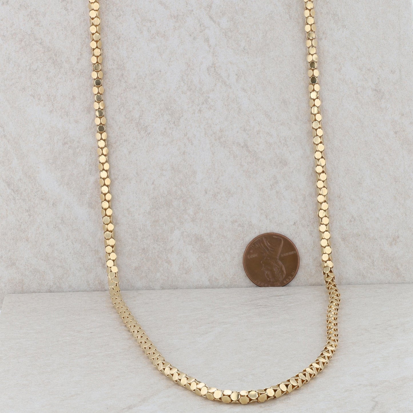 14k Yellow Gold Popcorn Chain 30" 20.38g