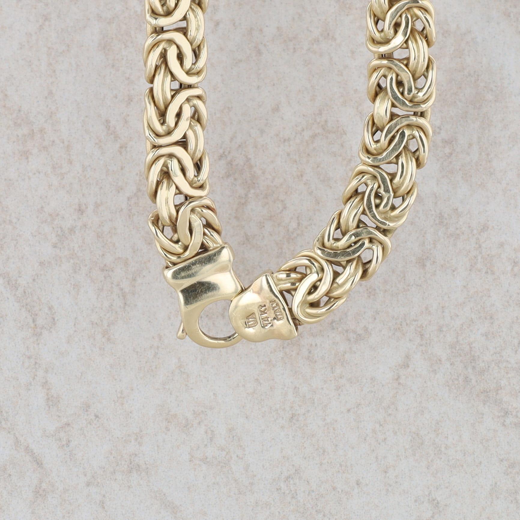 14k Yellow Gold Byzantine Woven Link Necklace 32.8g