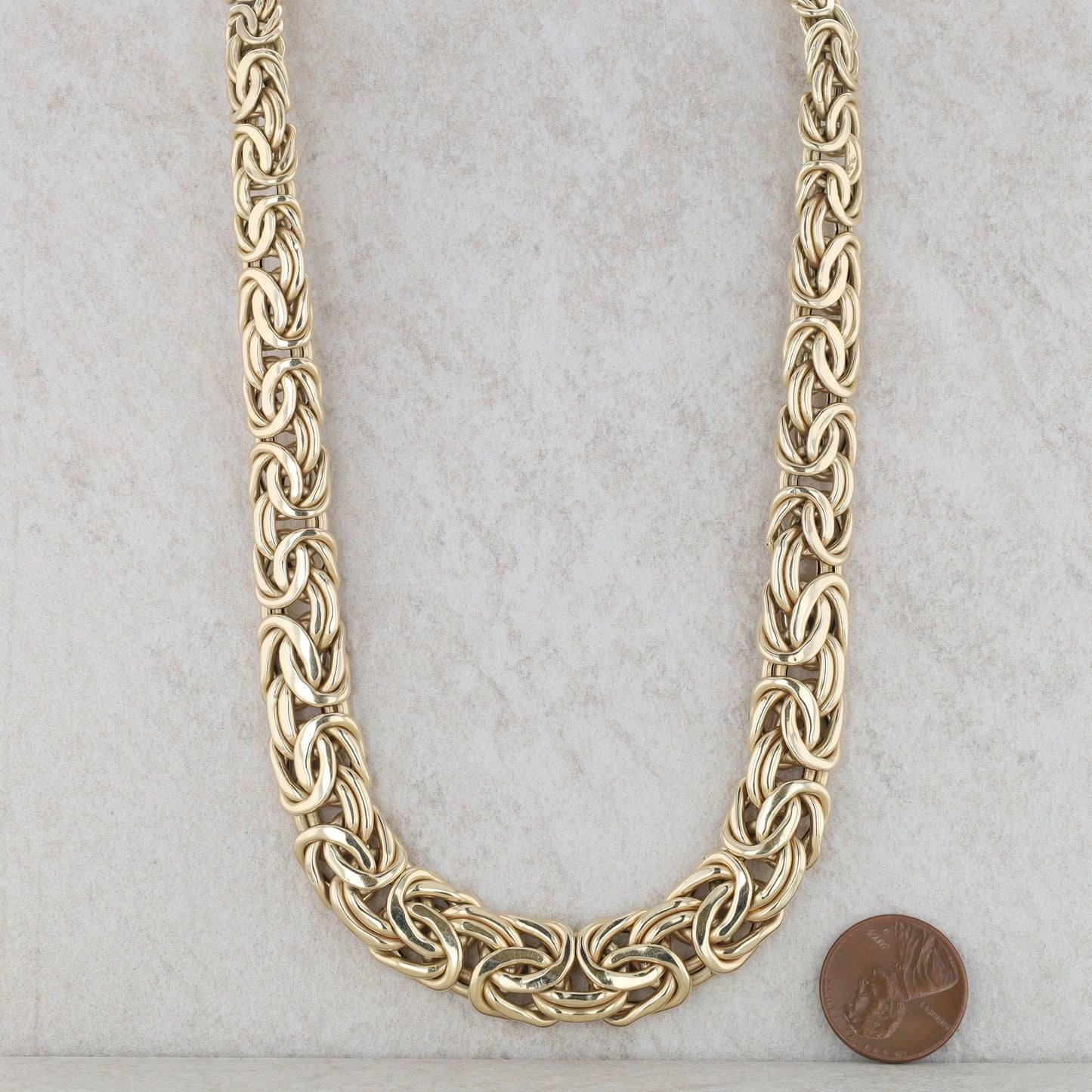 14k Yellow Gold Byzantine Woven Link Necklace 32.8g