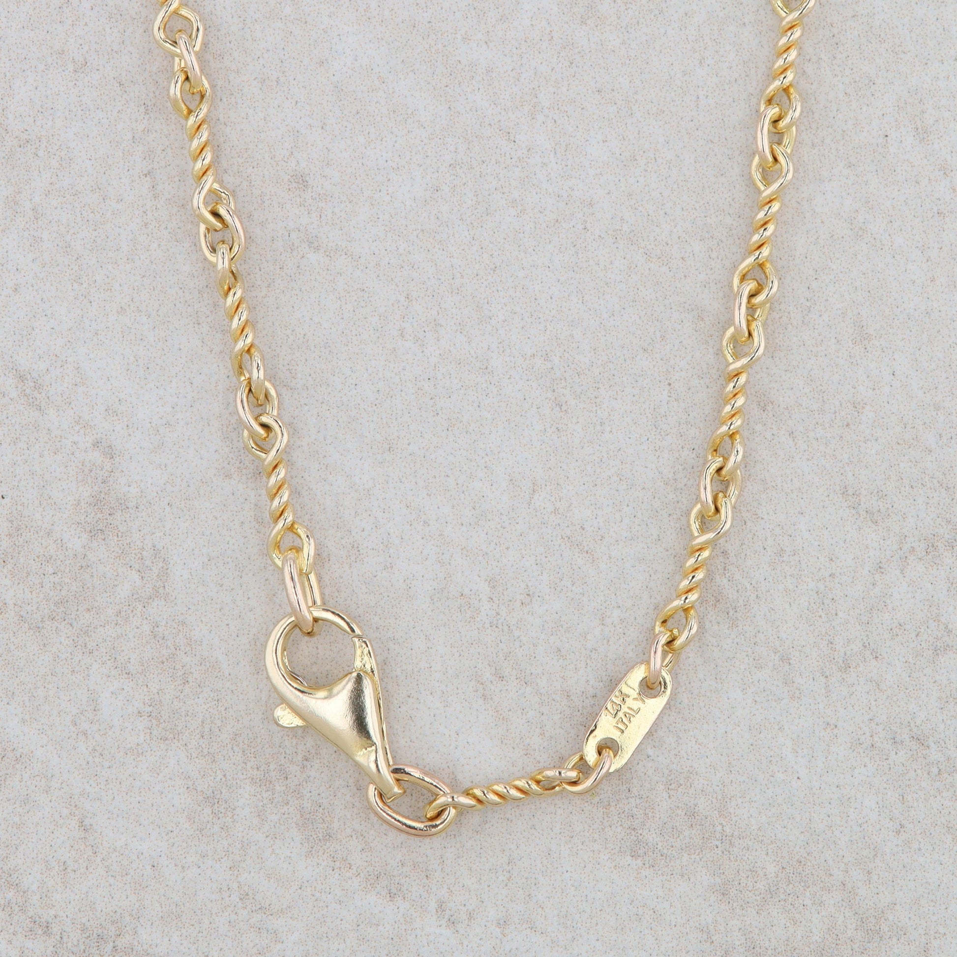 14k Yellow Gold Twisted Link Chain 18"