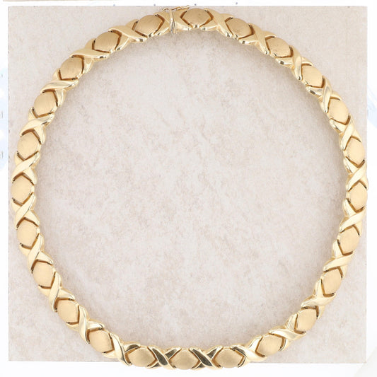 14k Yellow Gold Brushed and Polished Link Necklace 20" 44.0g