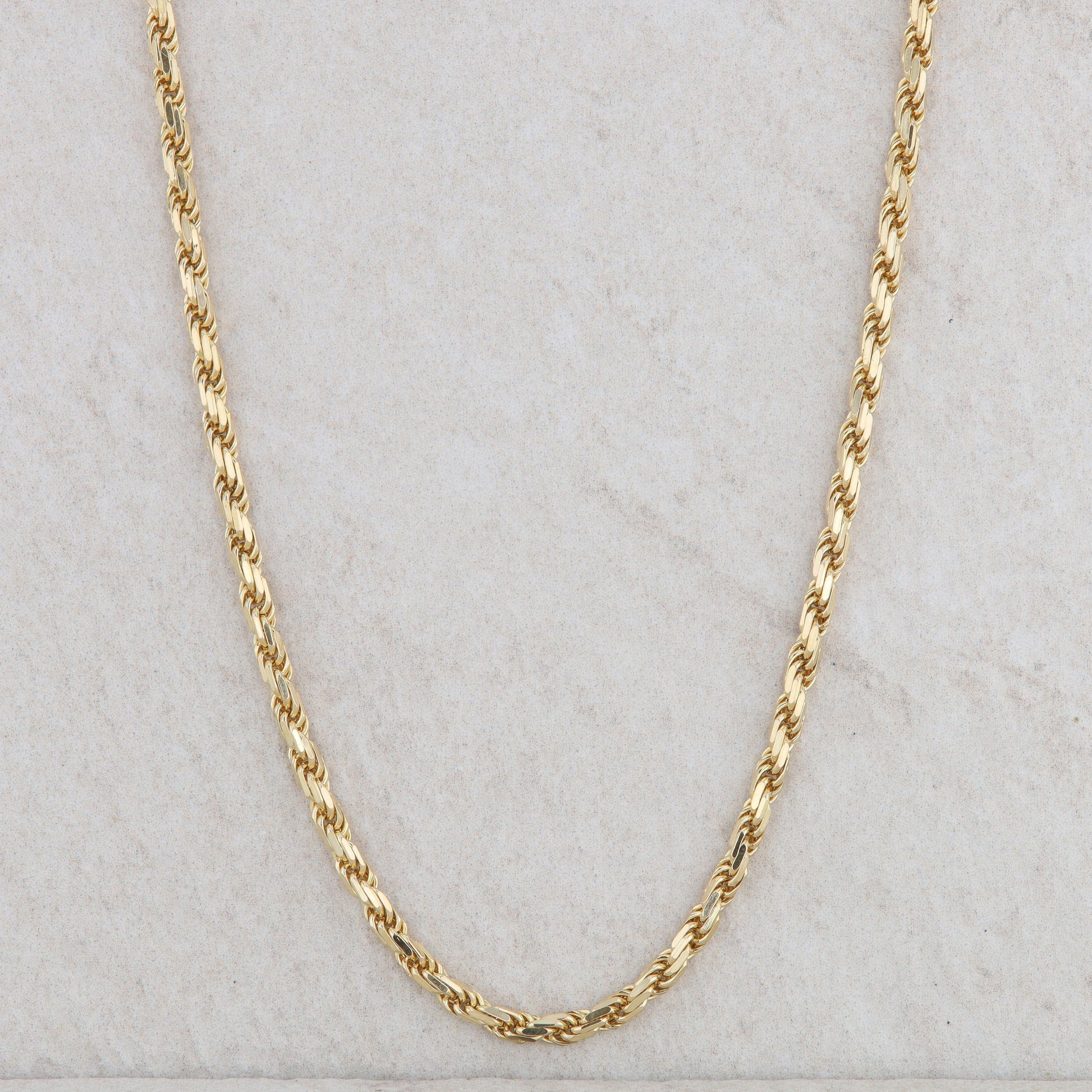 18k Yellow Gold Diamond Cut Rope Chain 17" 20.8g