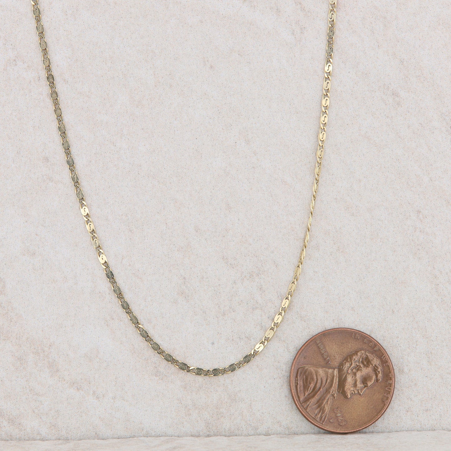 14k Yellow Gold Serpentine Chain 2.2g