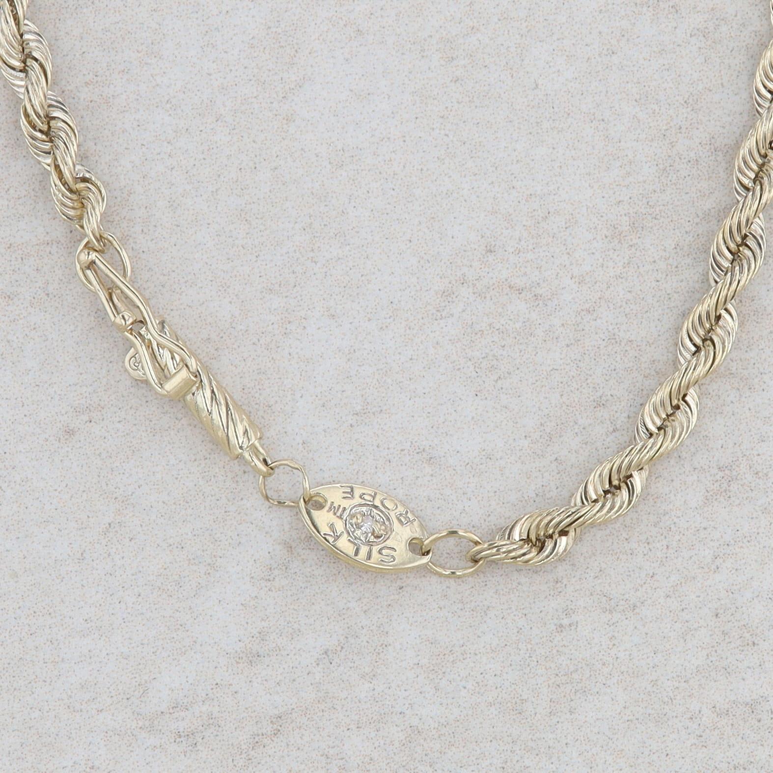 14k Yellow Gold 2.9mm Silk Rope Chain 13.21g