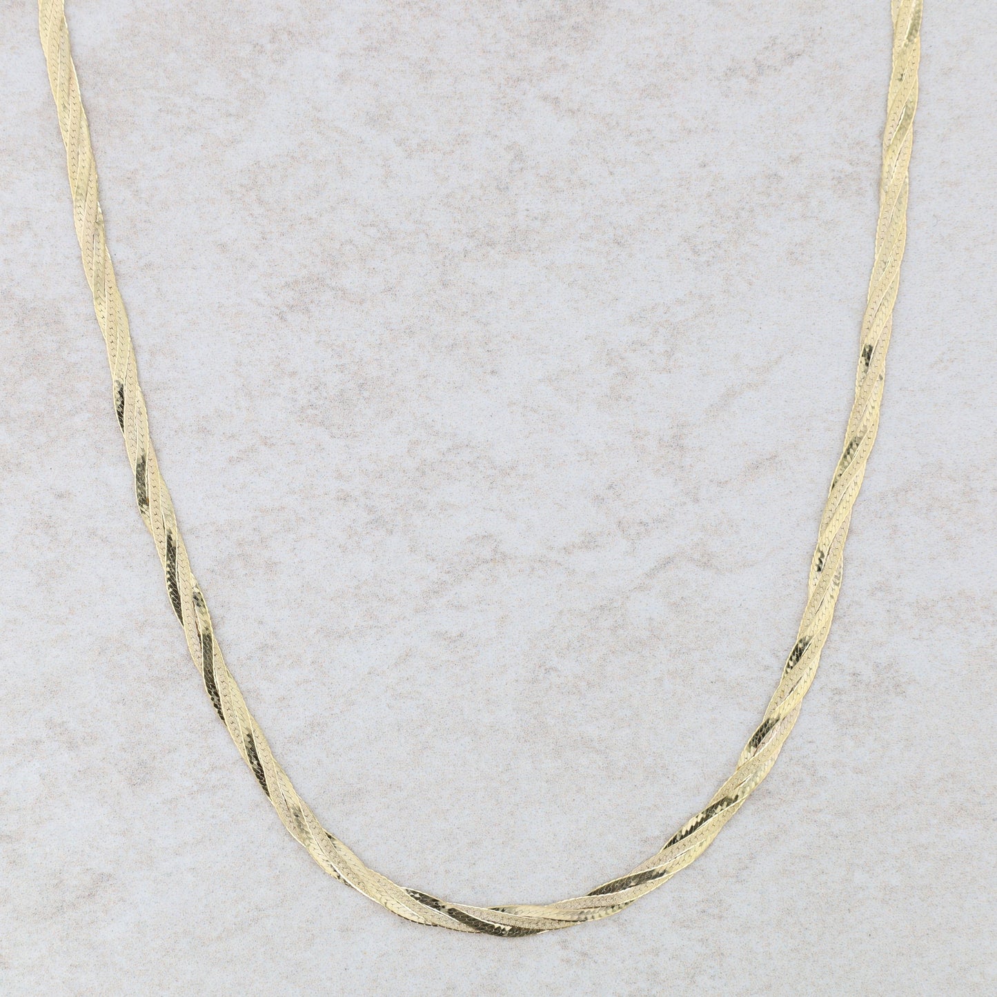 14k Yellow Gold Twisted Herringbone Style Chain 4.80g