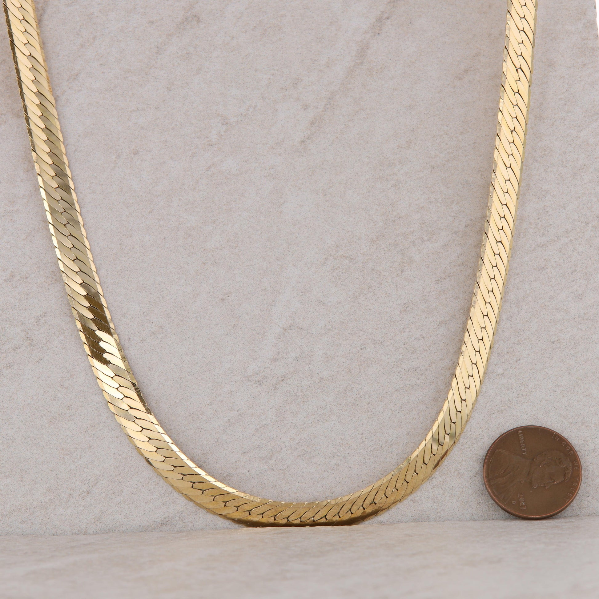 14k Yellow Gold Herringbone Chain 24" 31.0g