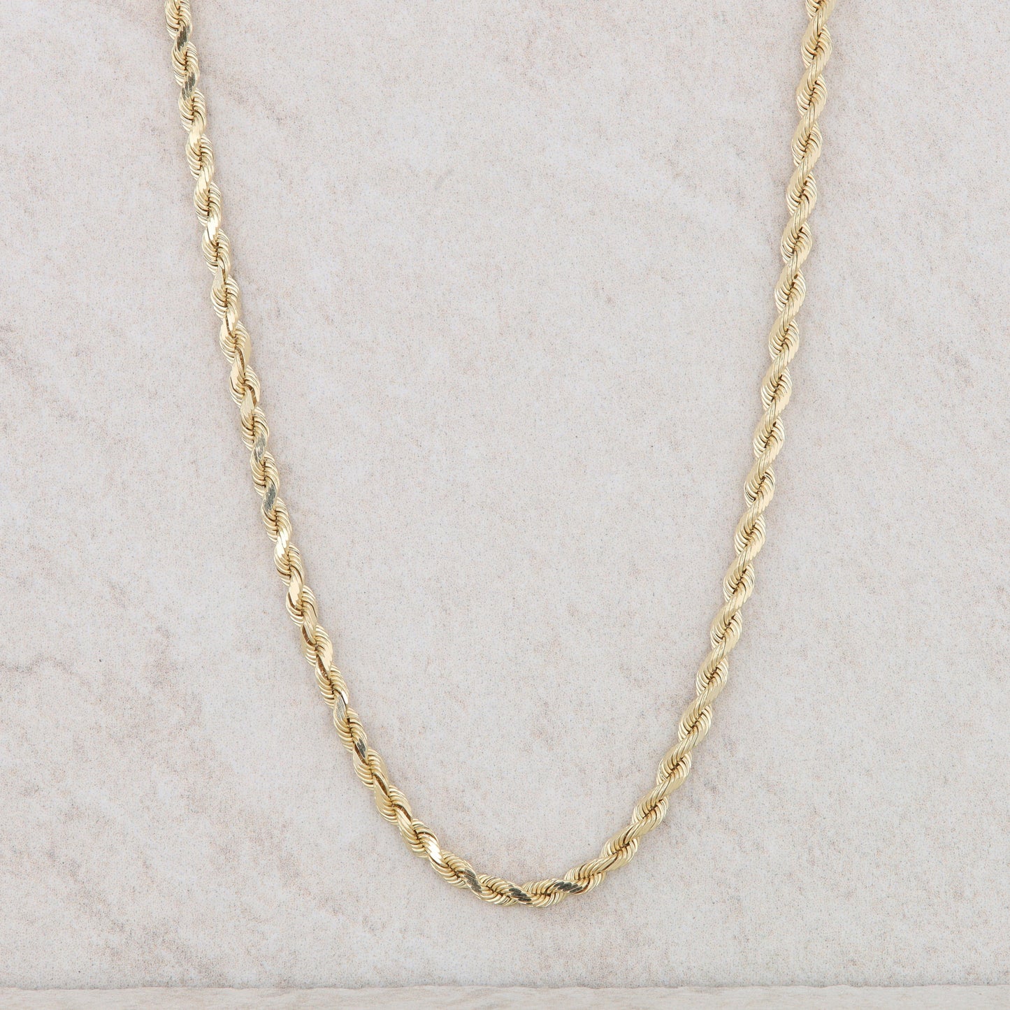 14k Yellow Gold 2.4mm Silk Rope Chain 9.45g