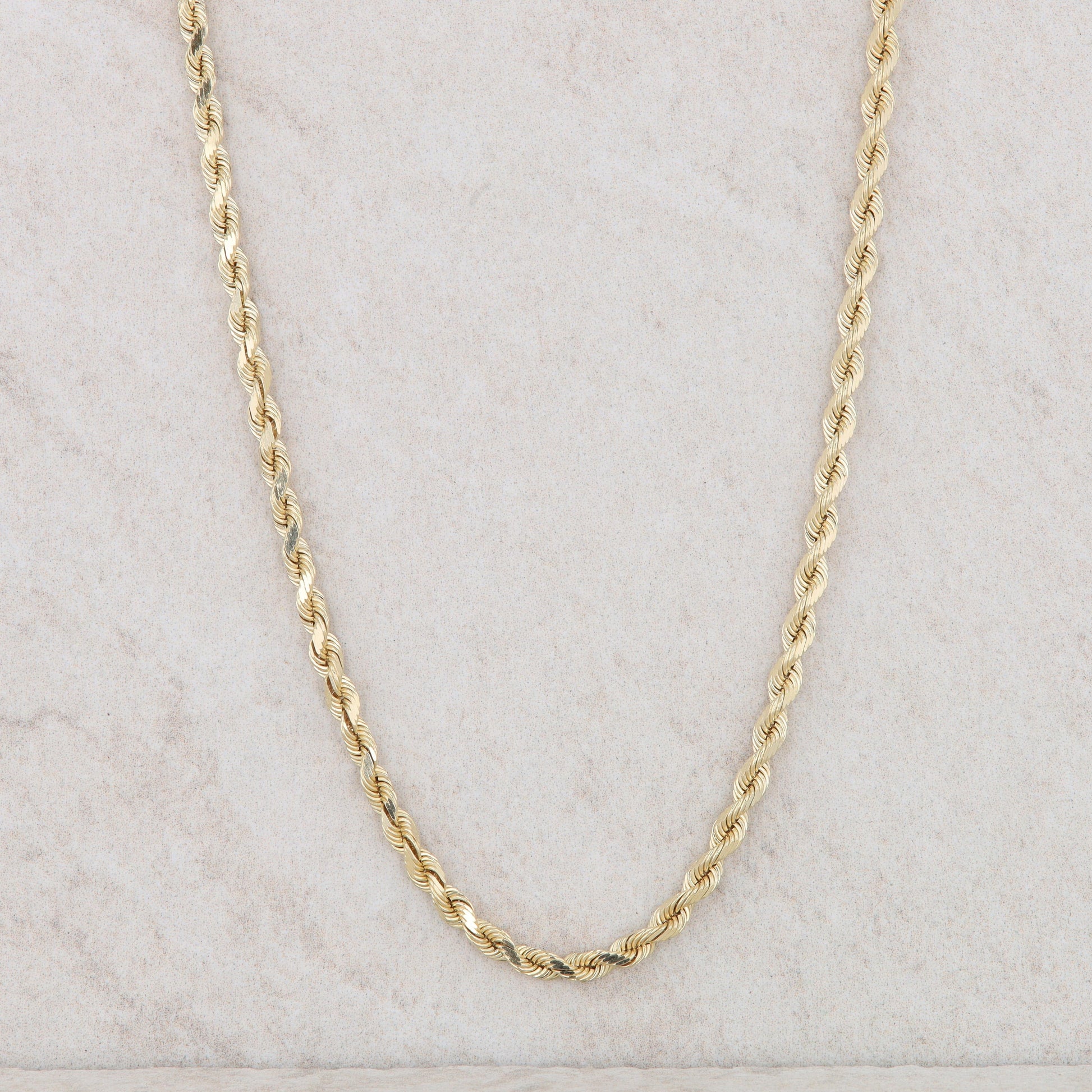 14k Yellow Gold 2.4mm Silk Rope Chain 9.45g