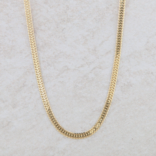 14k Yellow Gold Woven Link Herringbone Style Chain 8.44g