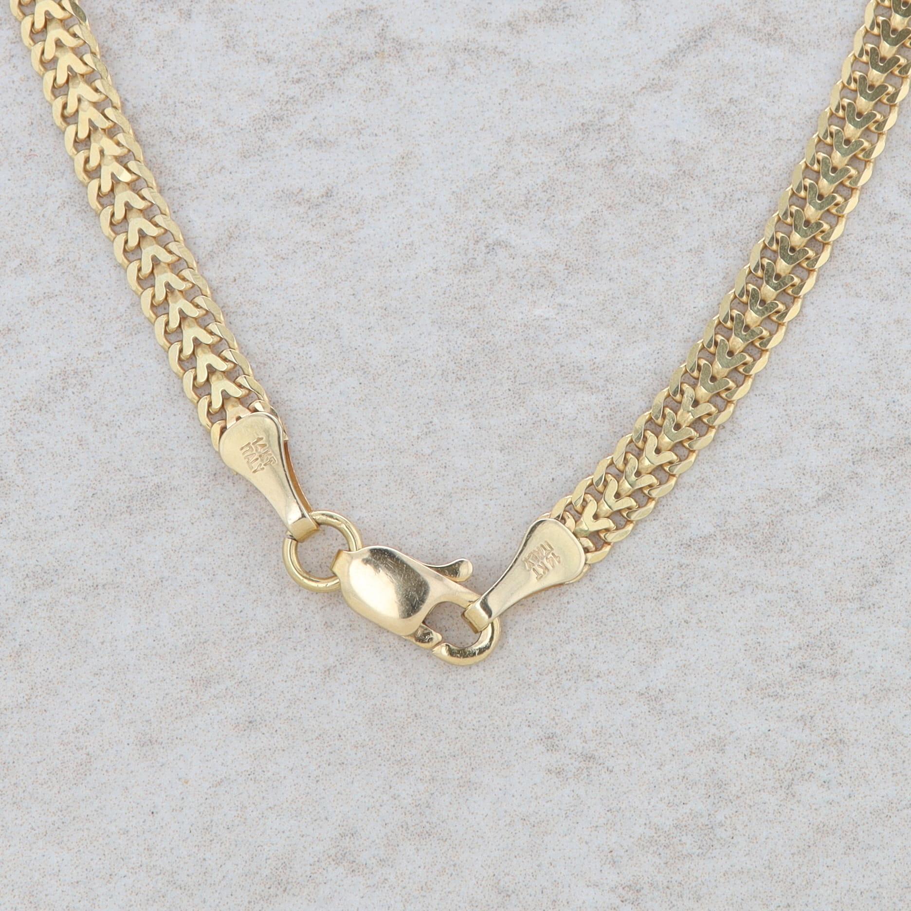 14k Yellow Gold Woven Link Herringbone Style Chain 8.44g