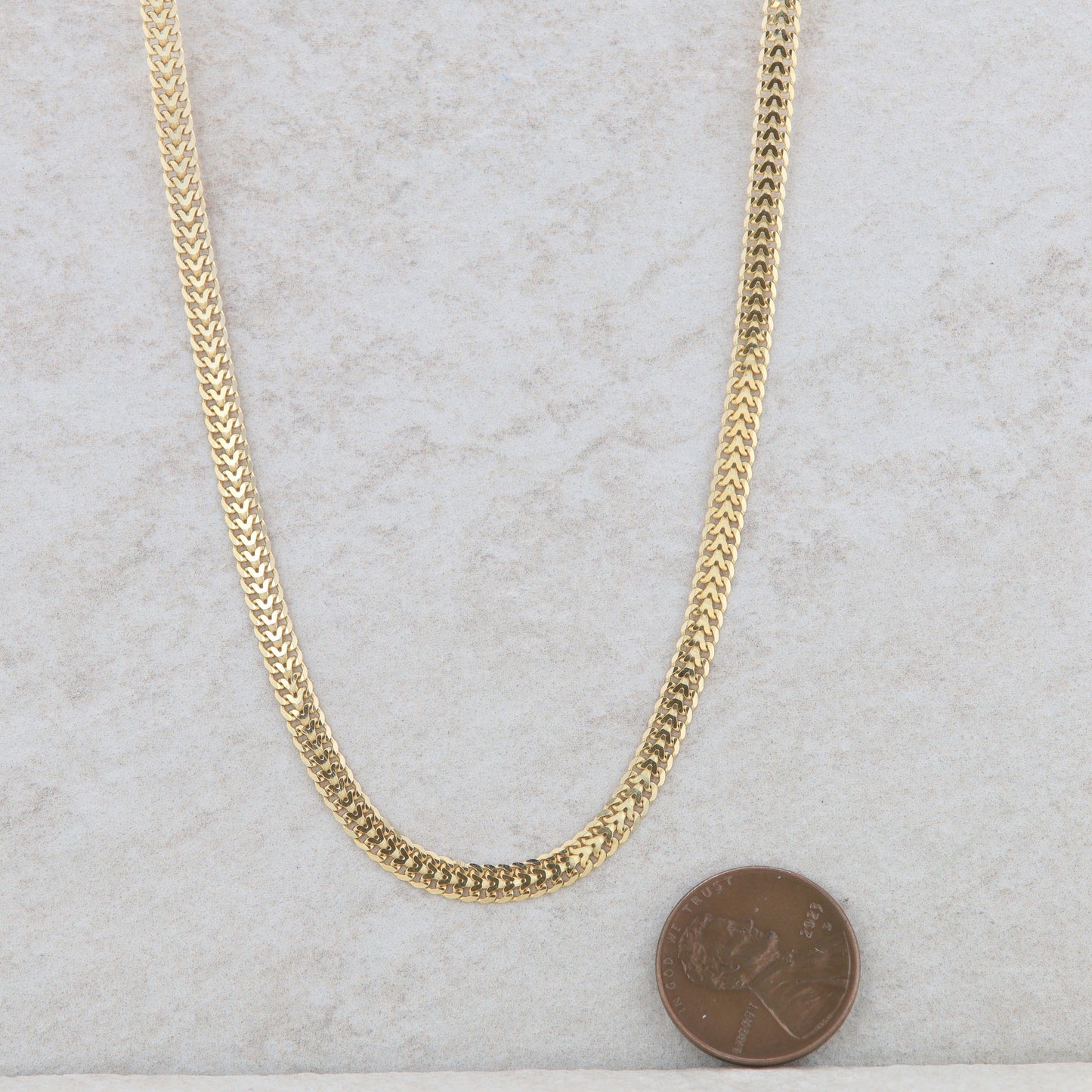 14k Yellow Gold Woven Link Herringbone Style Chain 8.44g