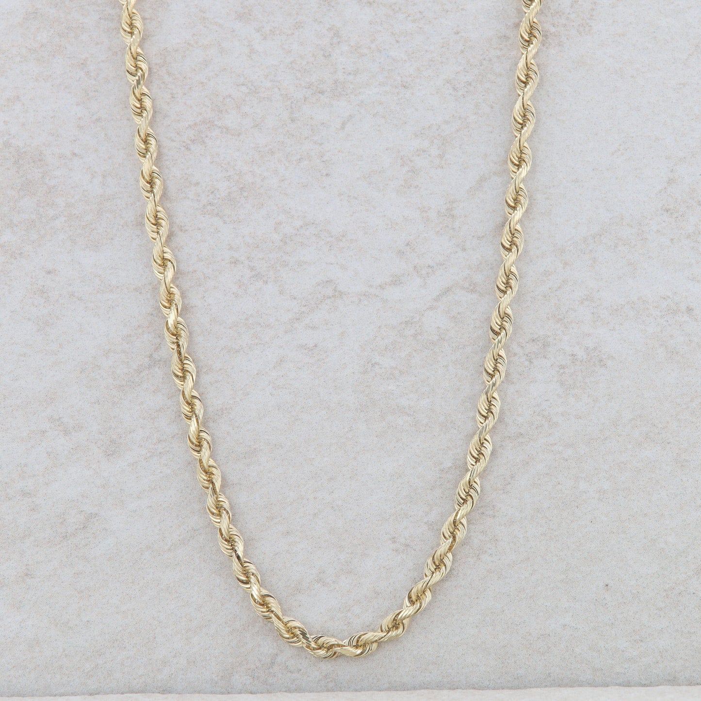 14k Yellow Gold Solid Rope Chain 16.5g