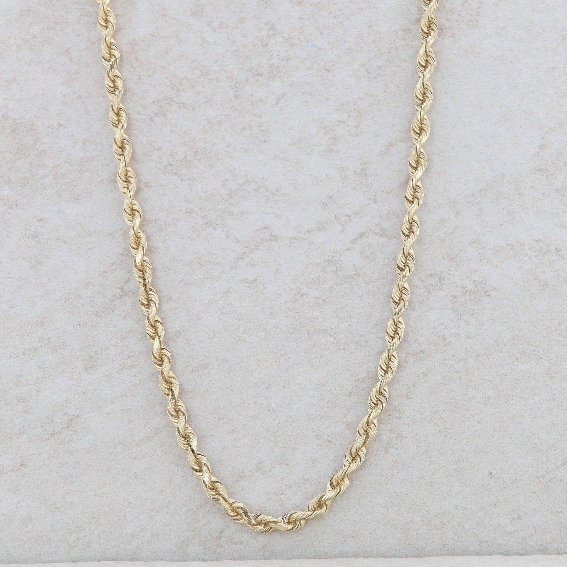 14k Yellow Gold Solid Rope Chain 16.5g