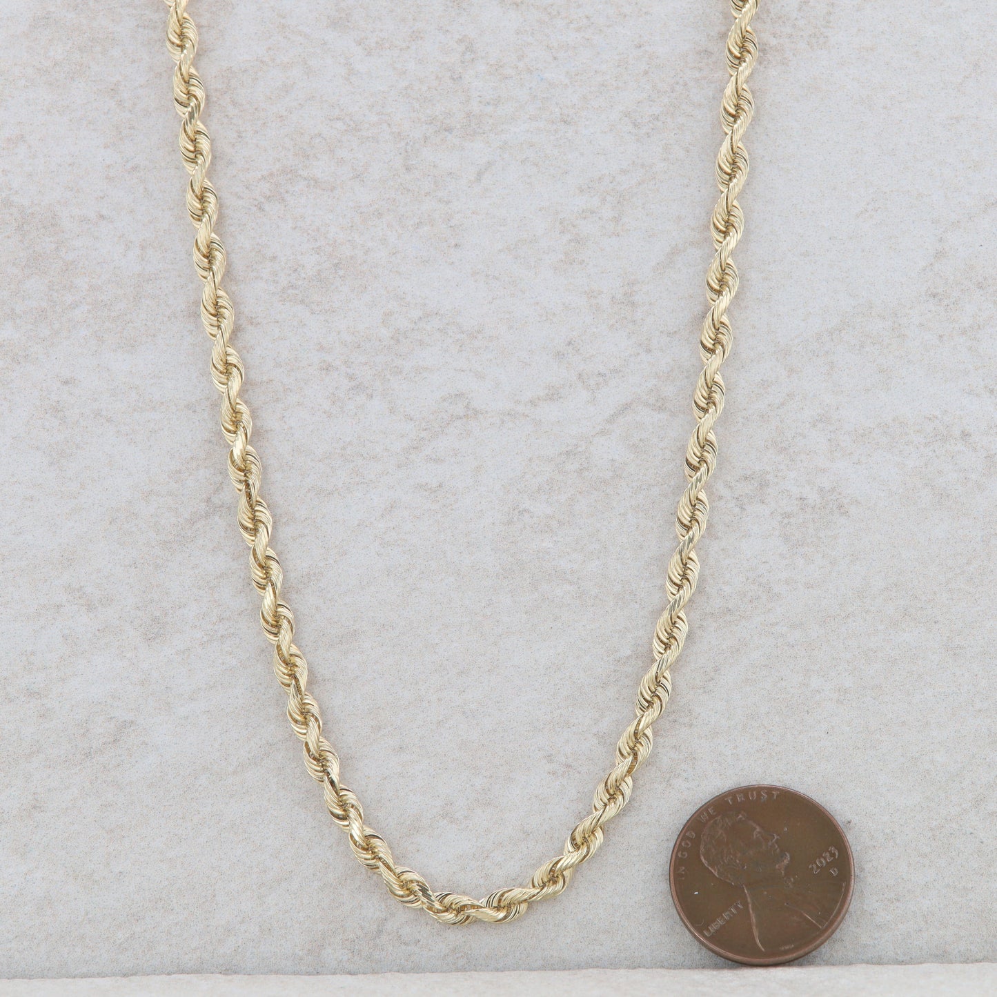 14k Yellow Gold Solid Rope Chain 16.5g