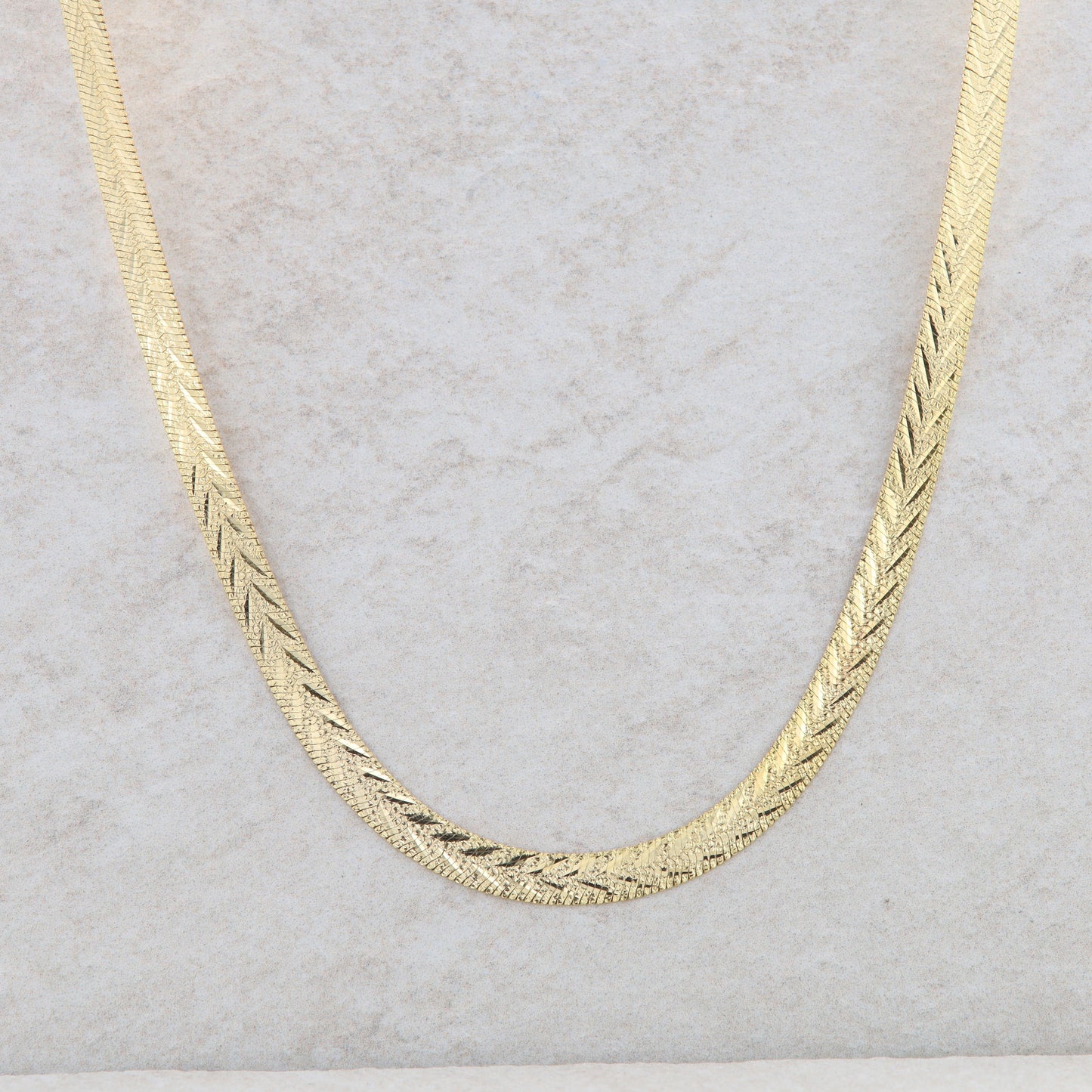 14k Yellow Gold Woven Link Herringbone Chain 13.85g