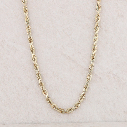 10k Yellow Gold Silk Rope Chain 20" 17.6g