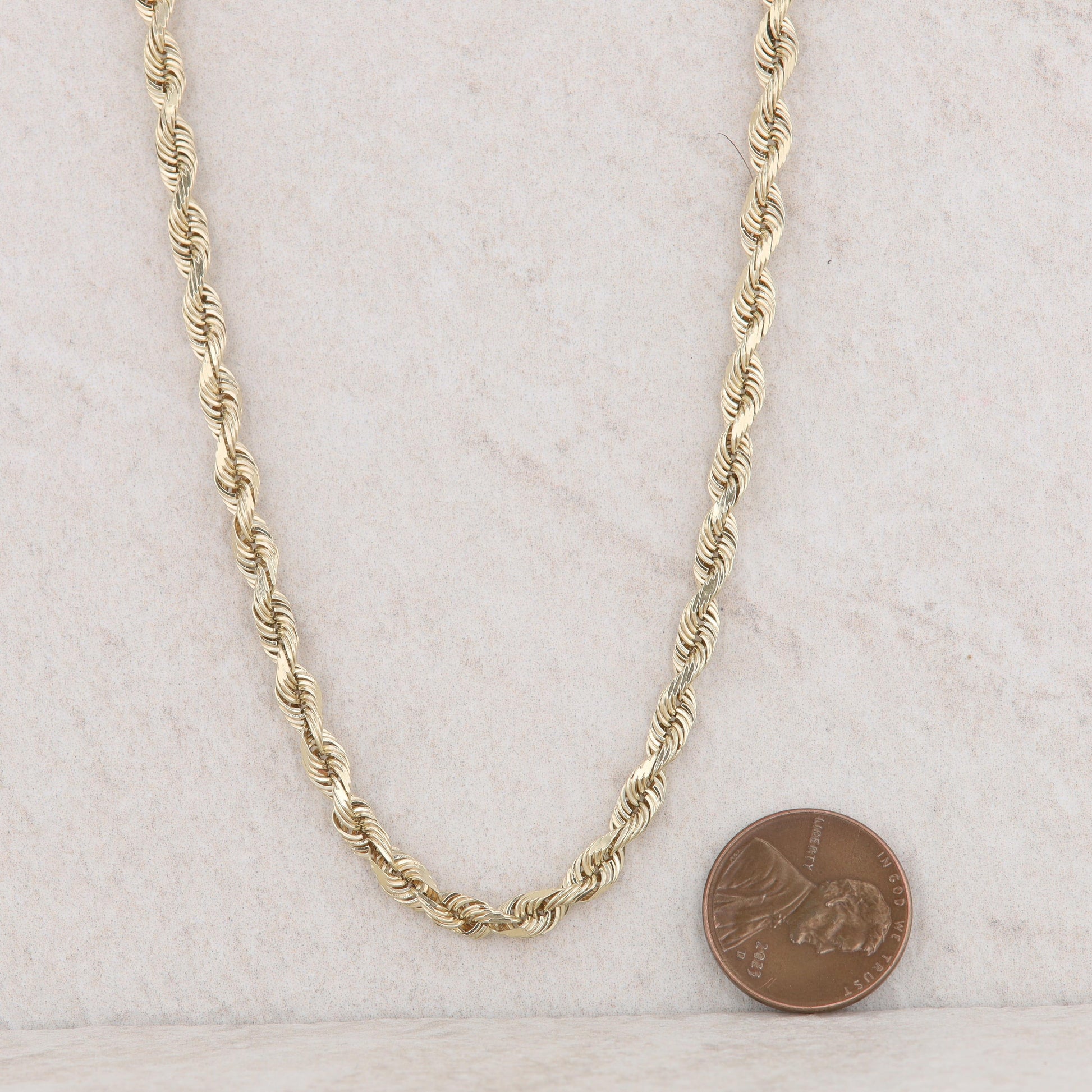 10k Yellow Gold Silk Rope Chain 20" 17.6g