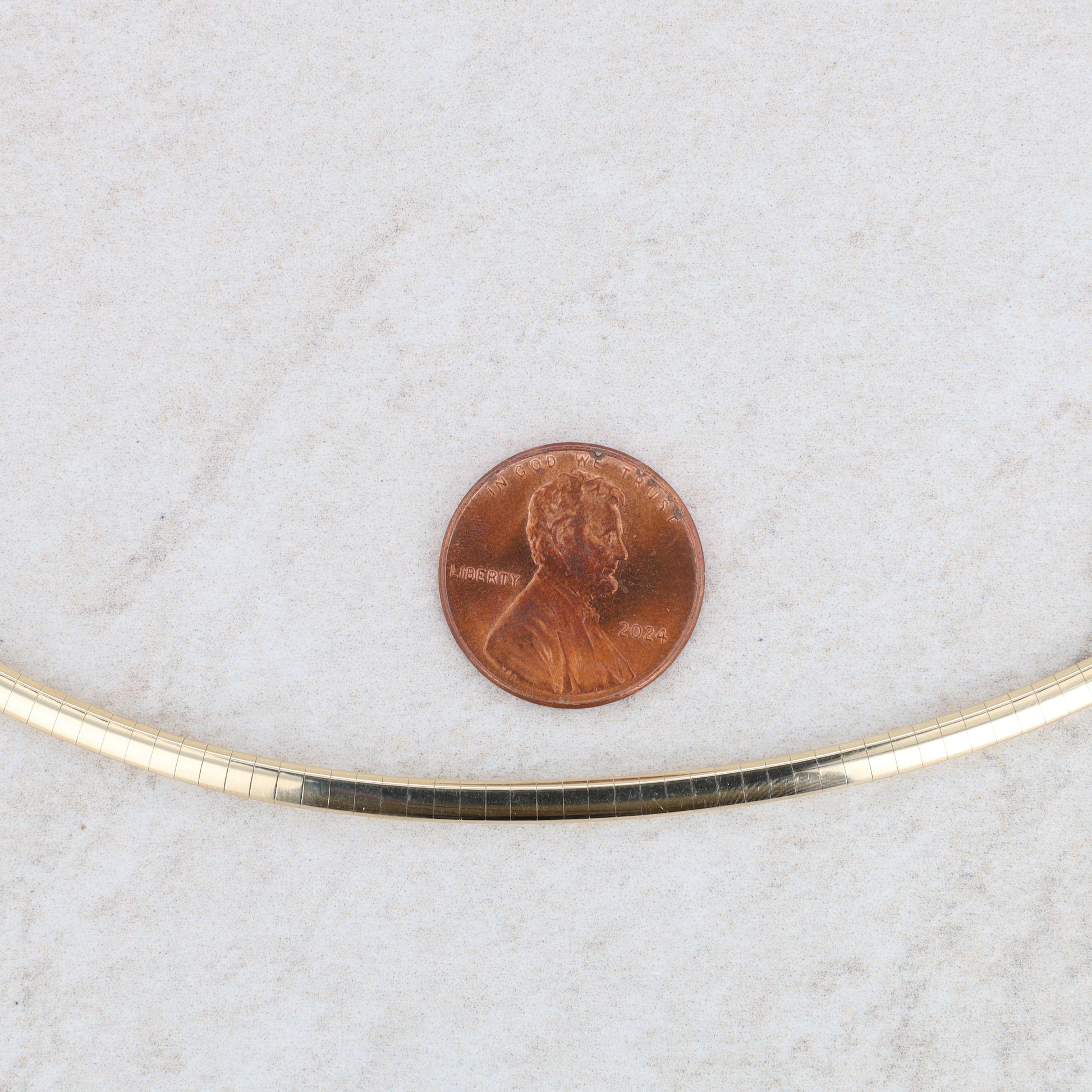 14k Yellow Gold 3.2mm 16" Omega Chain Necklace