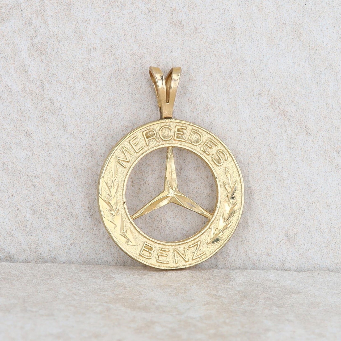 14k Yellow Gold Mercedes Benz Logo Charm/Pendant