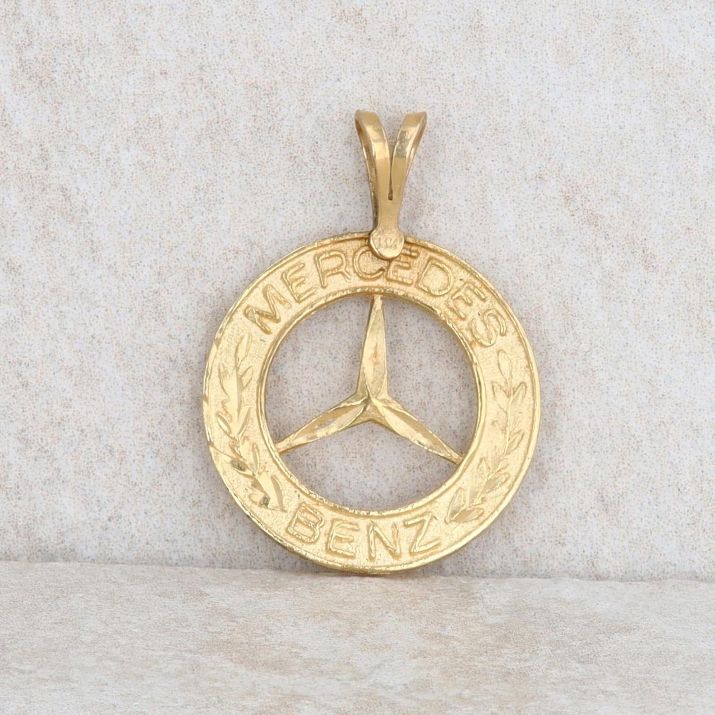 14k Yellow Gold Mercedes Benz Logo Charm/Pendant