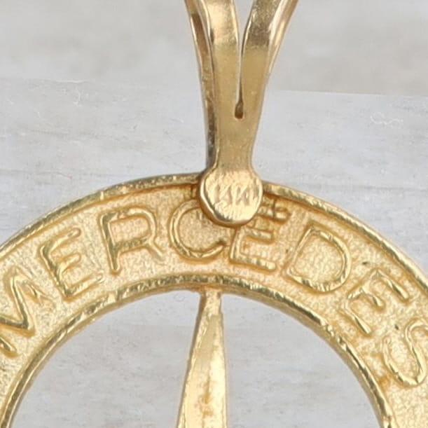 14k Yellow Gold Mercedes Benz Logo Charm/Pendant